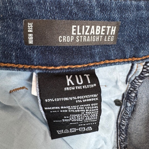 KUT From The Kloth Womens 18W Elizabeth Crop Jeans Blue Wash Straight Leg Denim - Picture 4 of 10